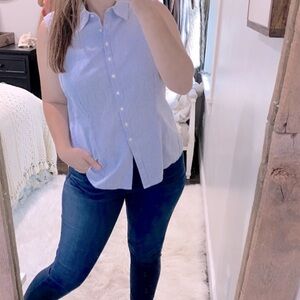 IZOD blue striped top size XLarge